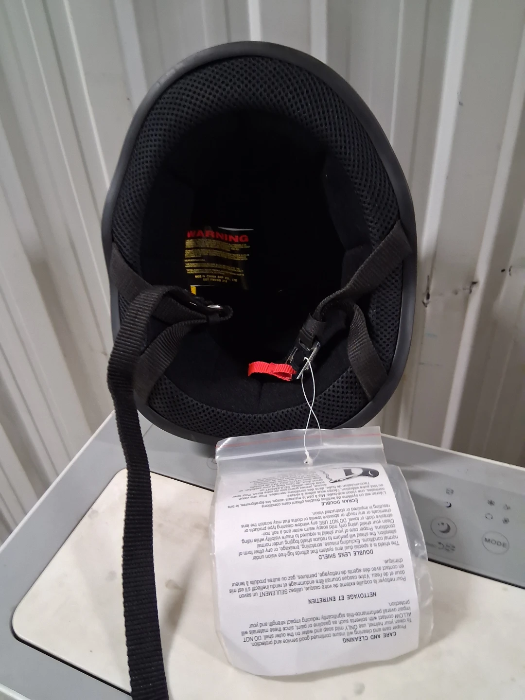 DOT Fiberglass Motorcycle Helmet - Black - photo 4