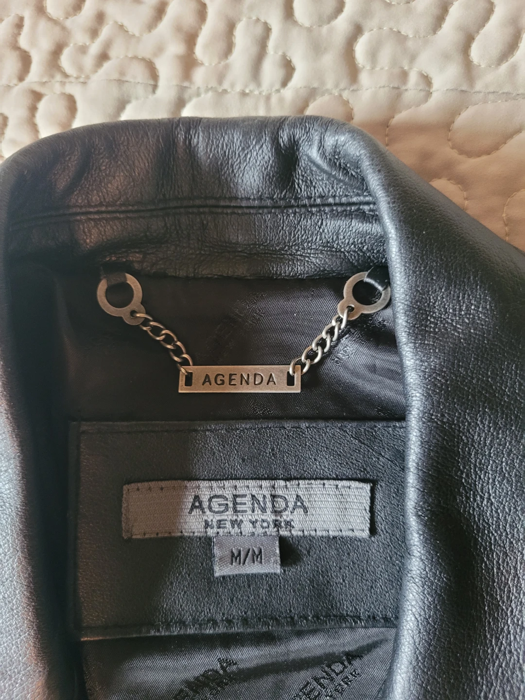 Agenda Black Men's Leather Blazer Jacket M/M - photo 3