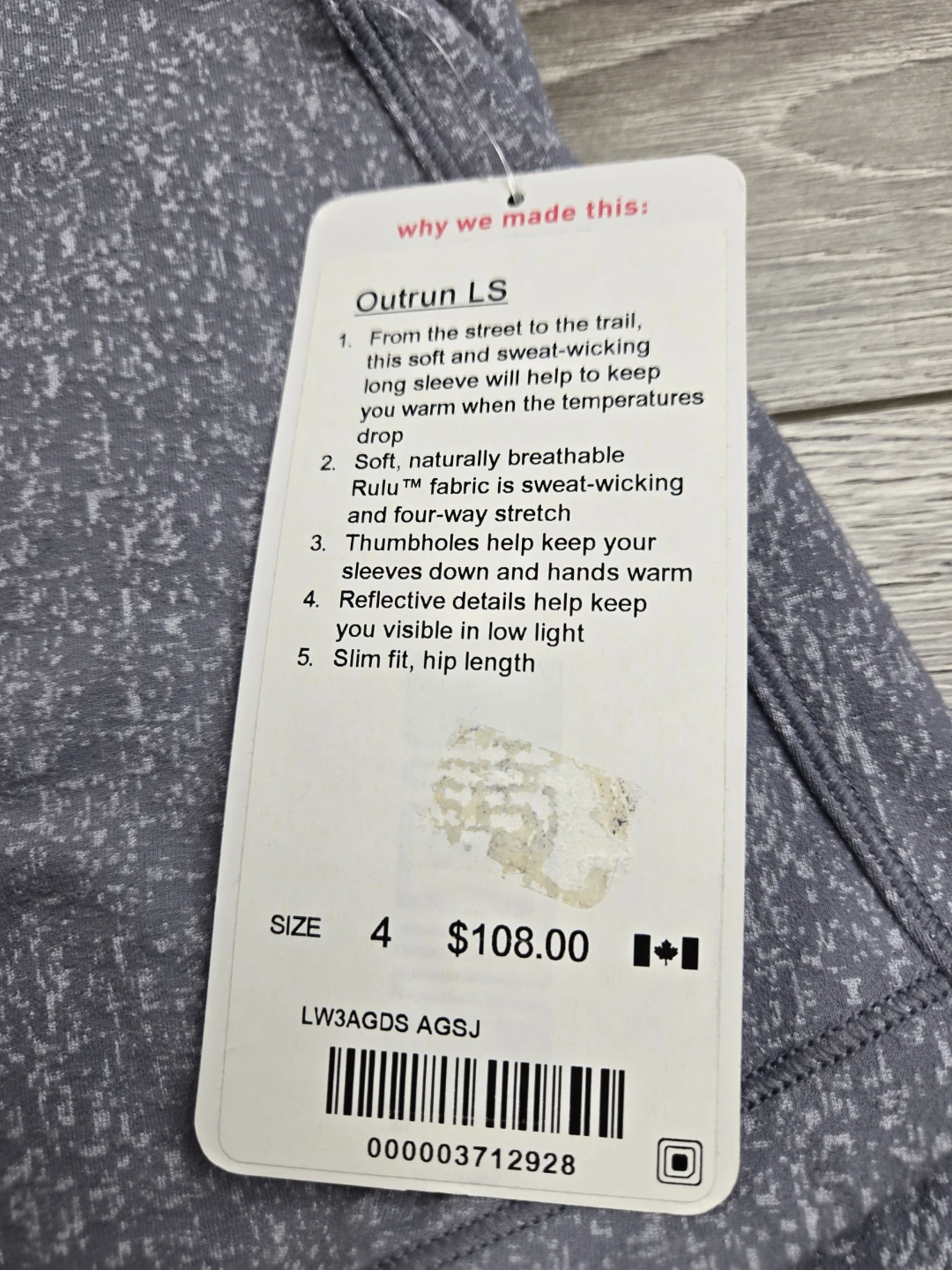 Brand new lululemon women's size 4 long sleeve - photo 2