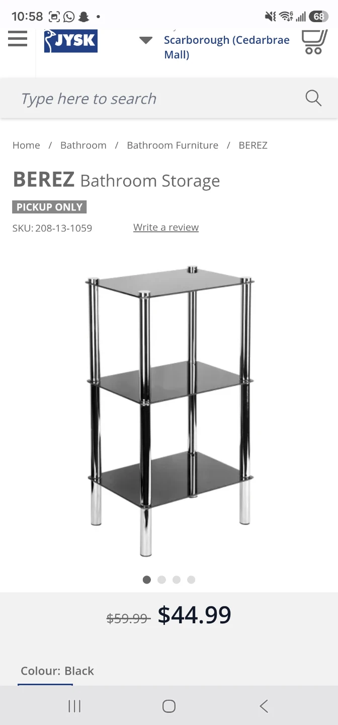 JYSK BEREZ 3-Tier Bathroom Storage Shelf