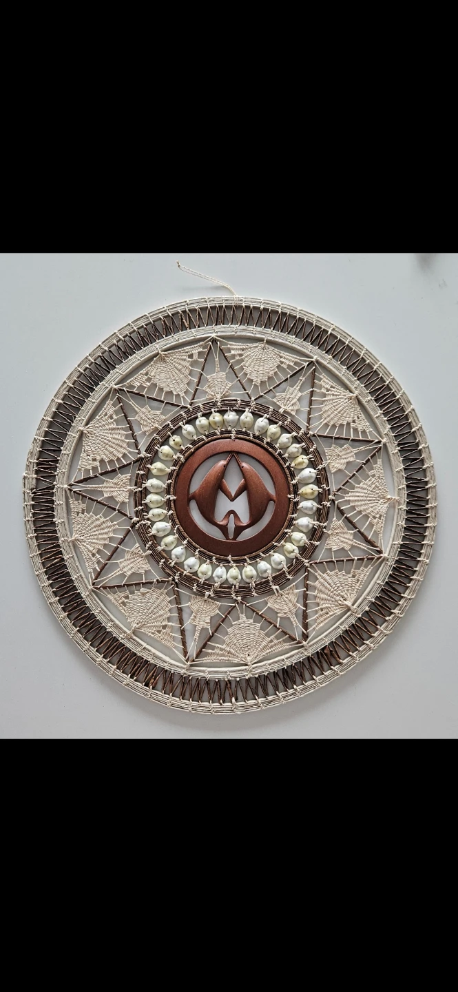 Beautiful Woven Wall Decor from Fiji / Kiribati - 15" Diameter