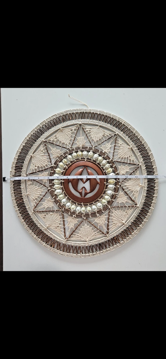 Beautiful Woven Wall Decor from Fiji / Kiribati - 15" Diameter - photo 2