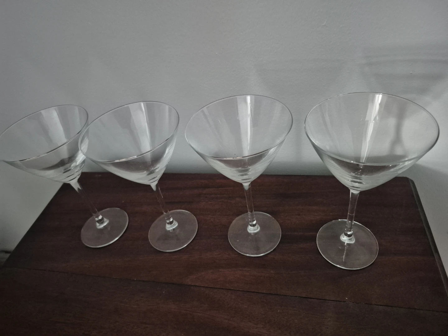 Set of 4 Clear Martini Glasses