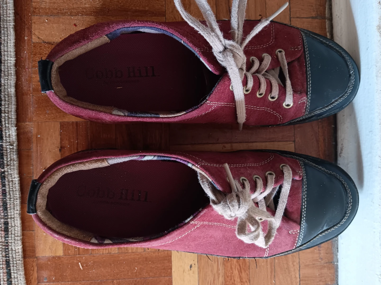Cobb Hill Red Suede & Leather Lace-Up Shoes