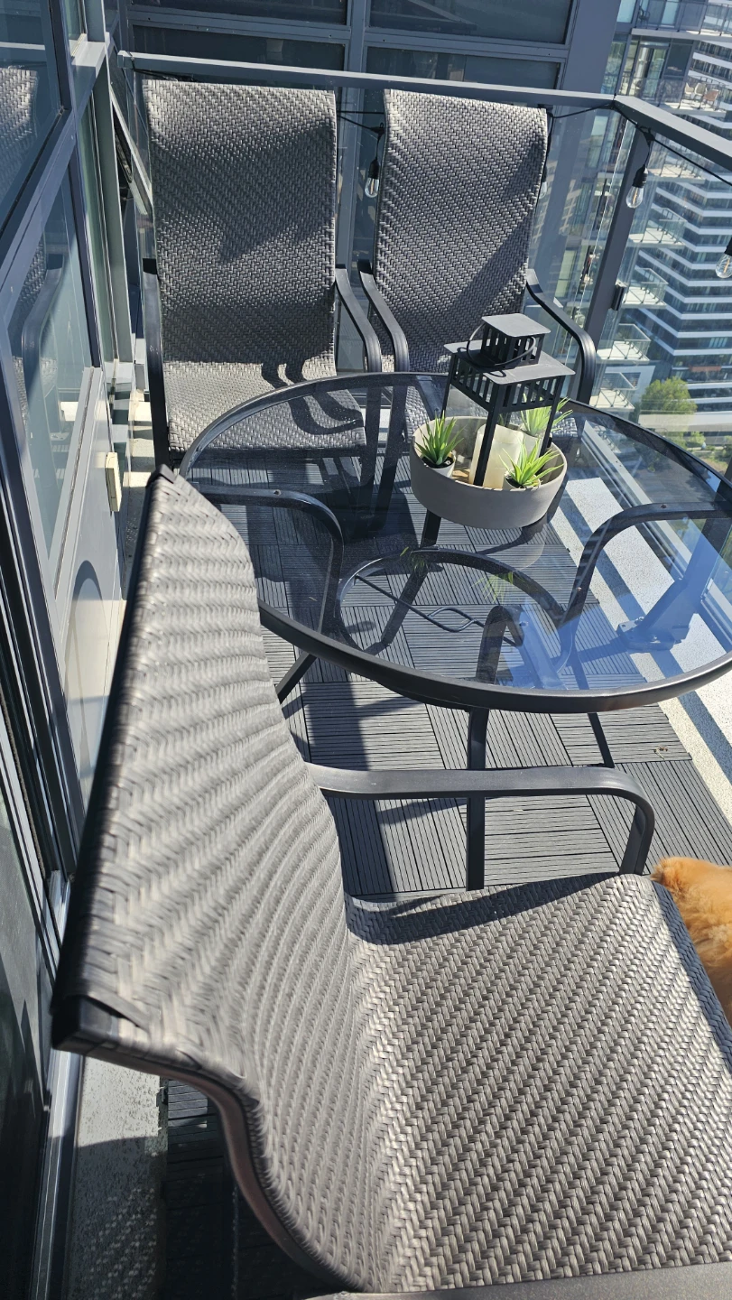 Balcony patio set with table and chairs