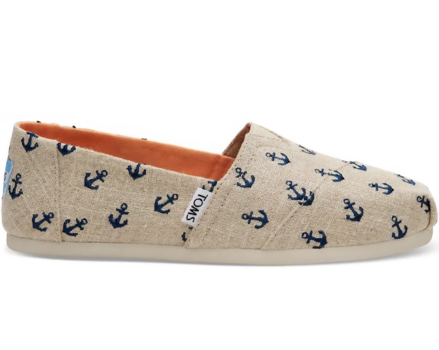 TOMS Classic Natural Anchors Embroidered Shoes