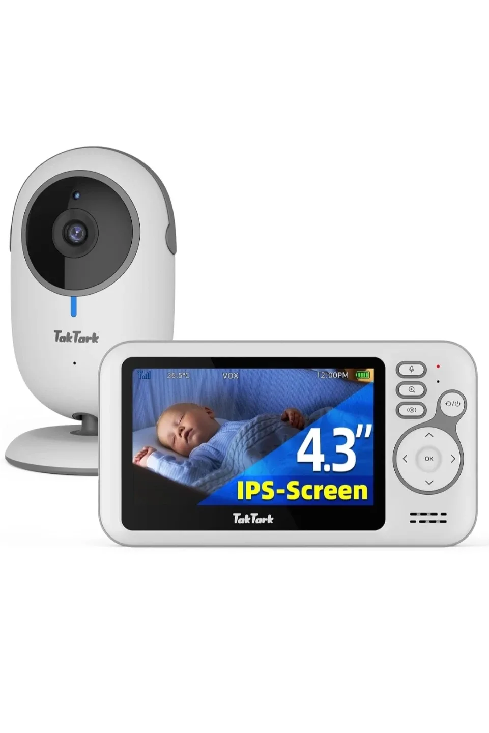 New TakTark Baby Monitor, Video Baby Camera with 4.3" Screen