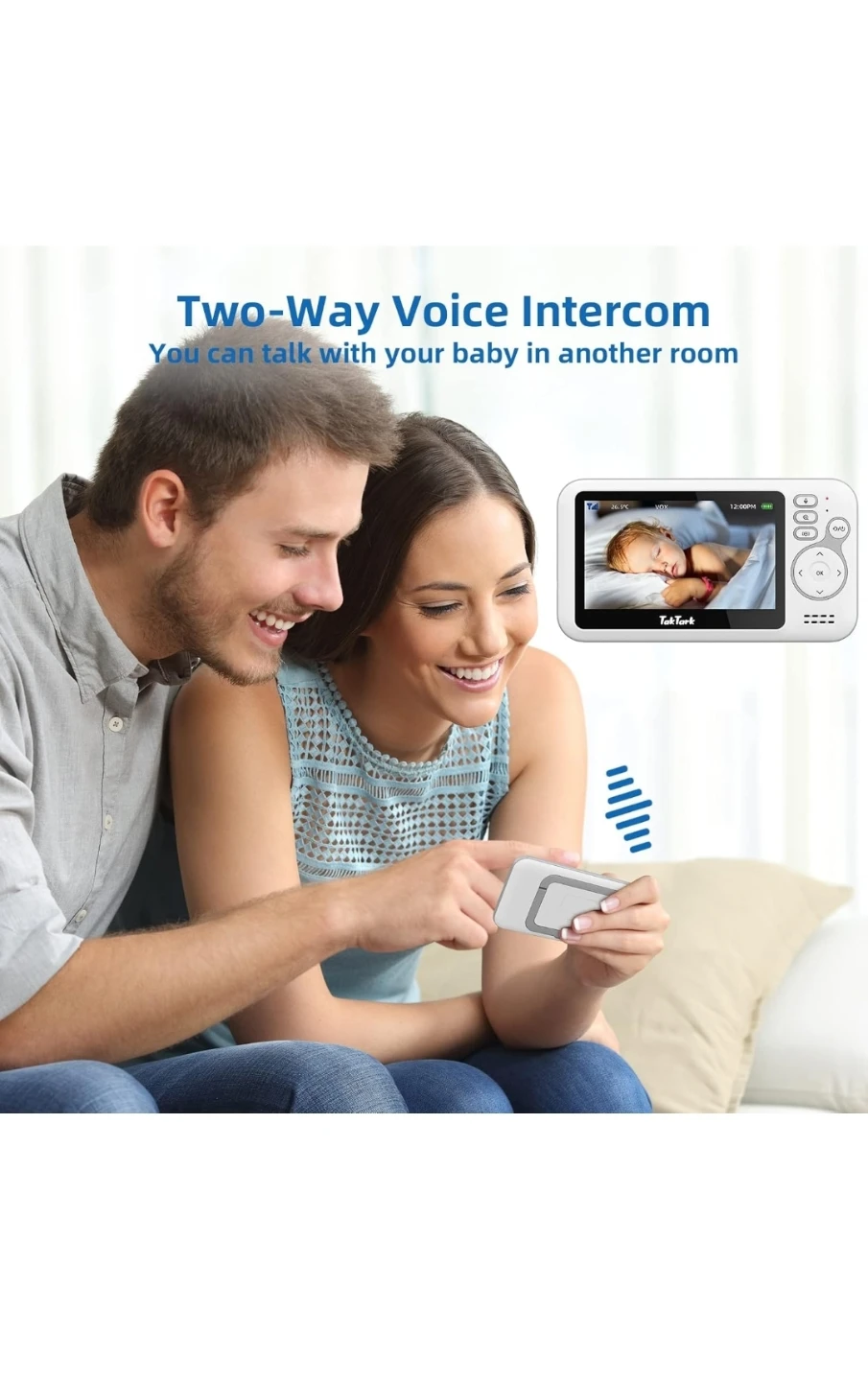 New TakTark Baby Monitor, Video Baby Camera with 4.3" Screen - photo 3