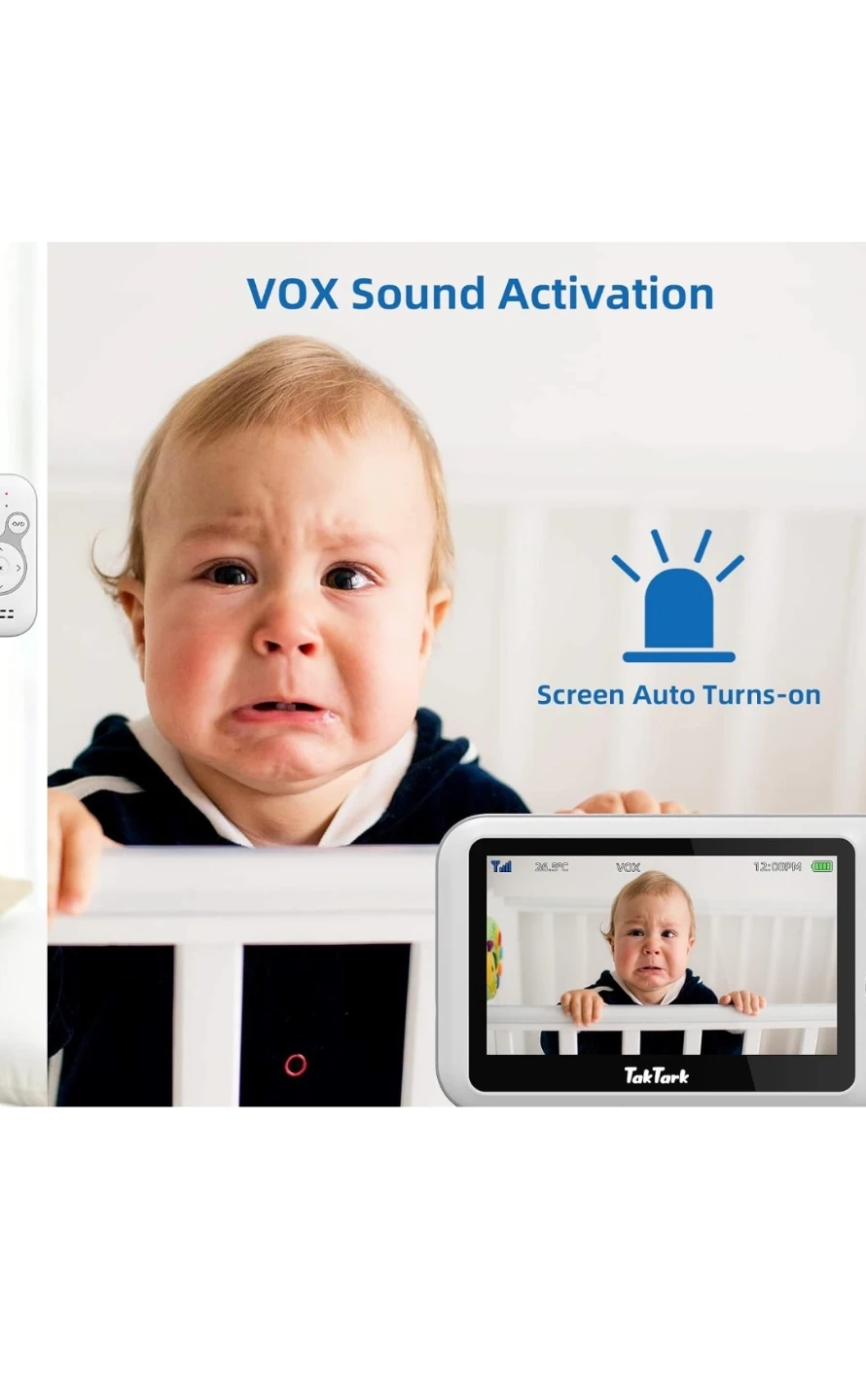 New TakTark Baby Monitor, Video Baby Camera with 4.3" Screen - photo 4