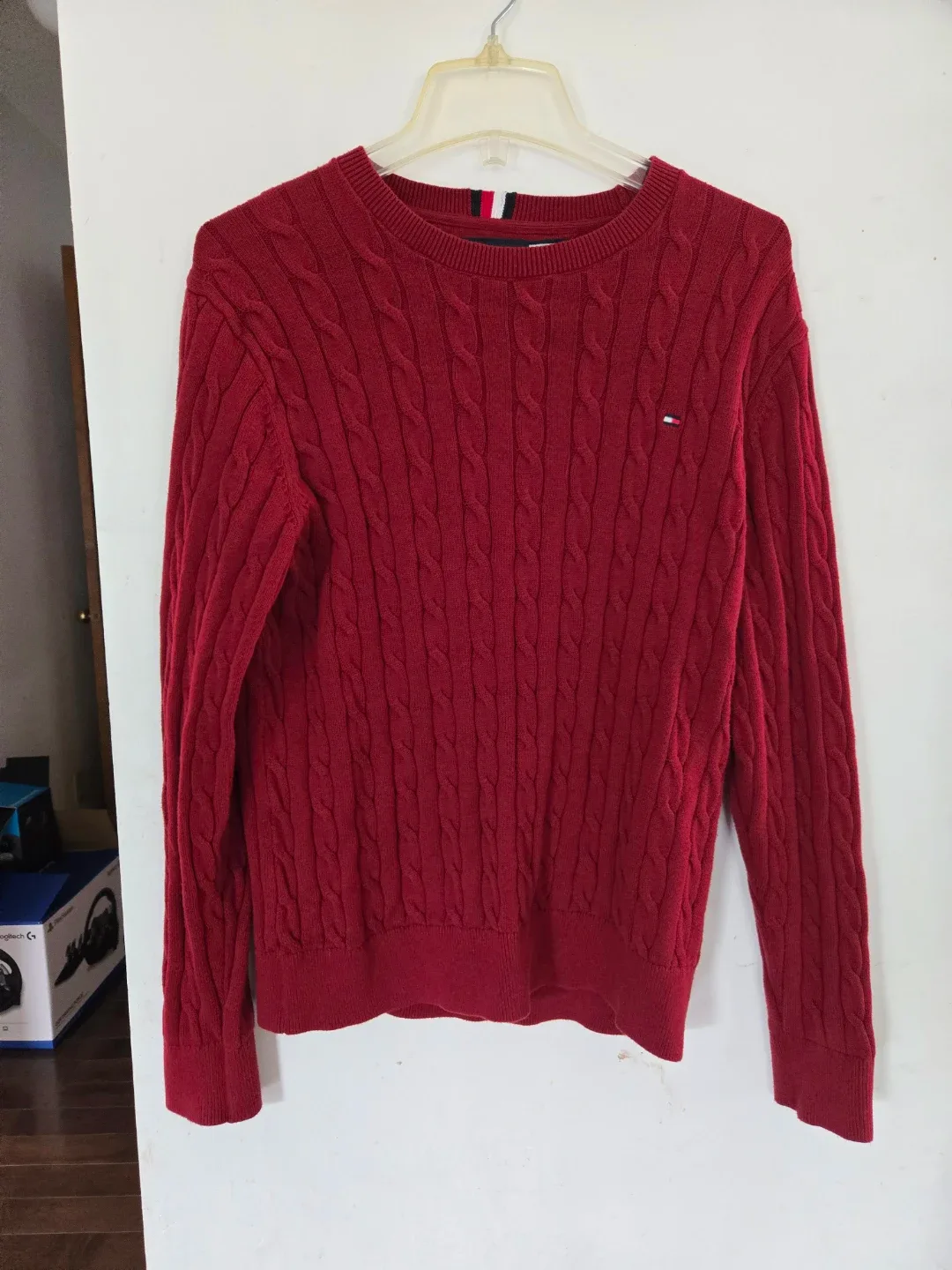 Tommy Hilfiger Red Cable Knit Sweater