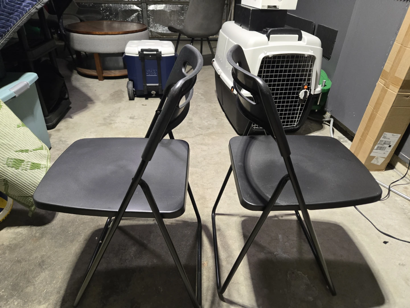 Black Folding Chairs (Set of 2)