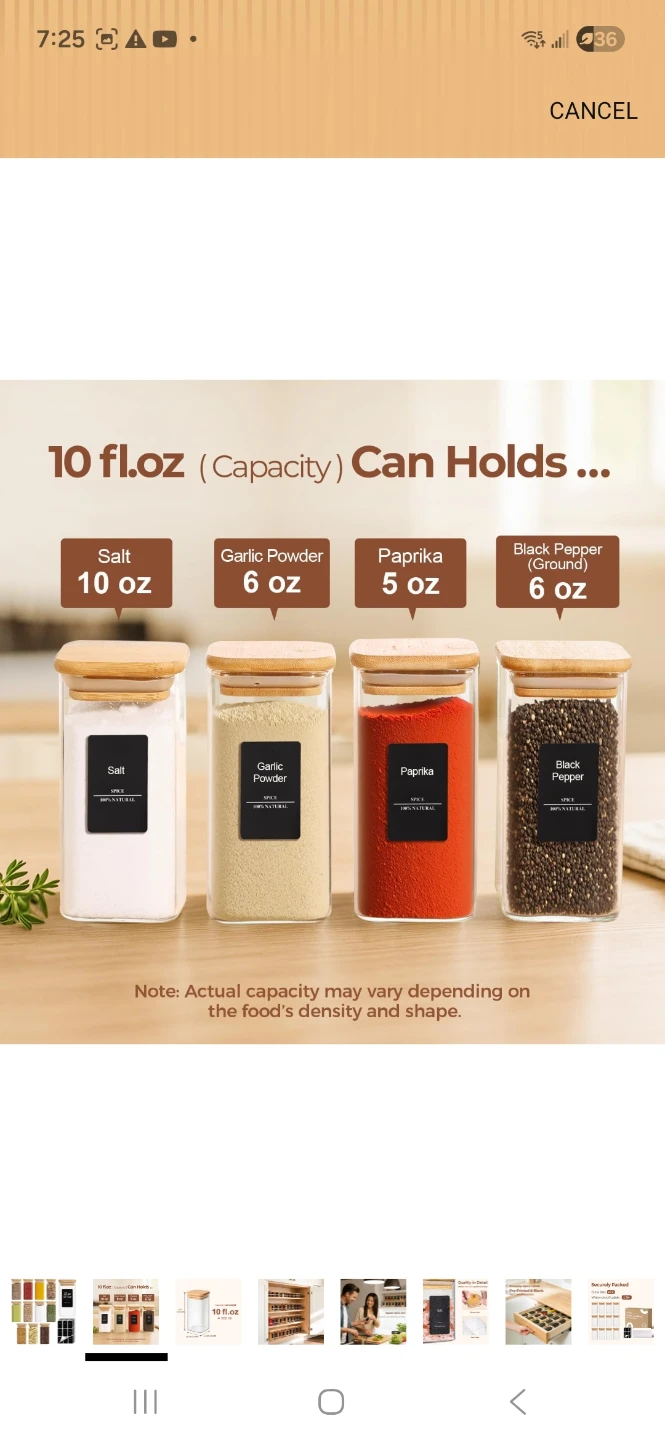 Set of 12 Square Glass Spice Jars with Bamboo Lids - photo 2