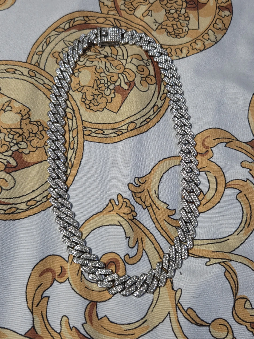 Cuban Link Necklace with Rhinestones