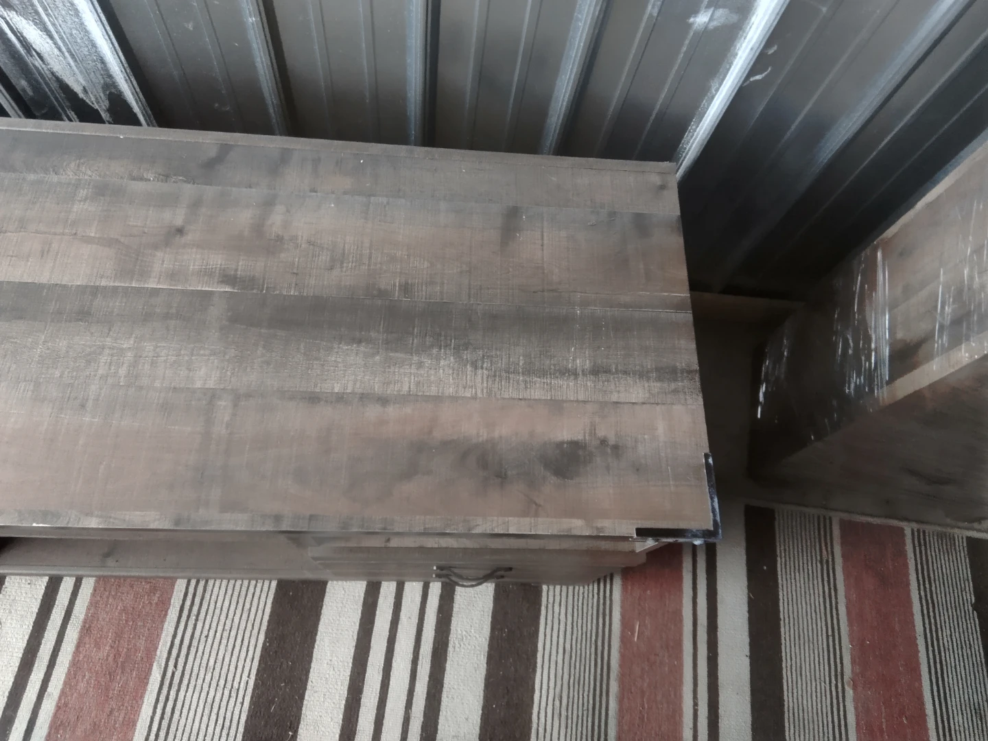 Rustic Wood TV Stand with Drawers and Shelves - photo 5