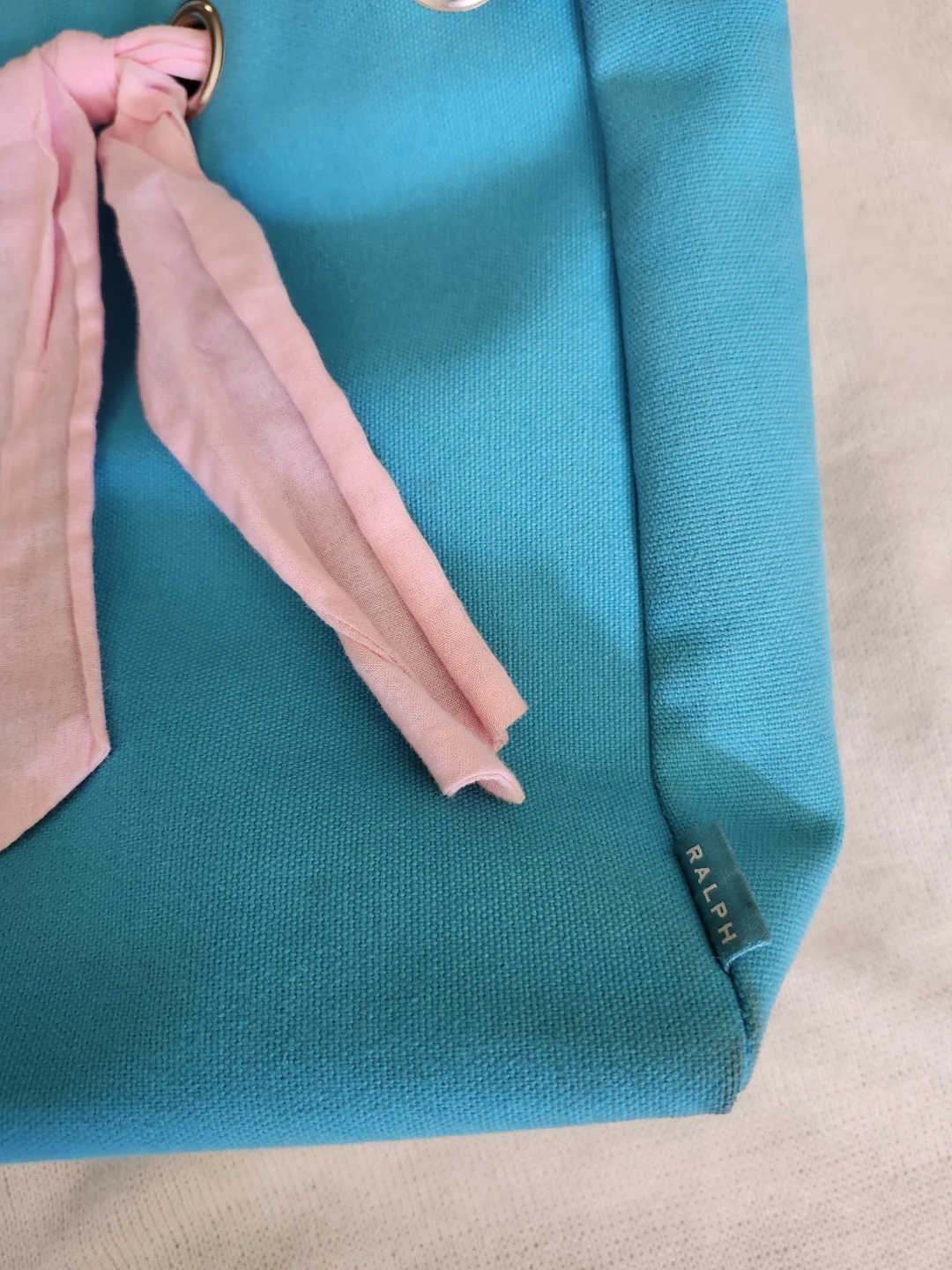 Ralph Lauren Tote Bag Canvas Pink Ribbon - photo 2