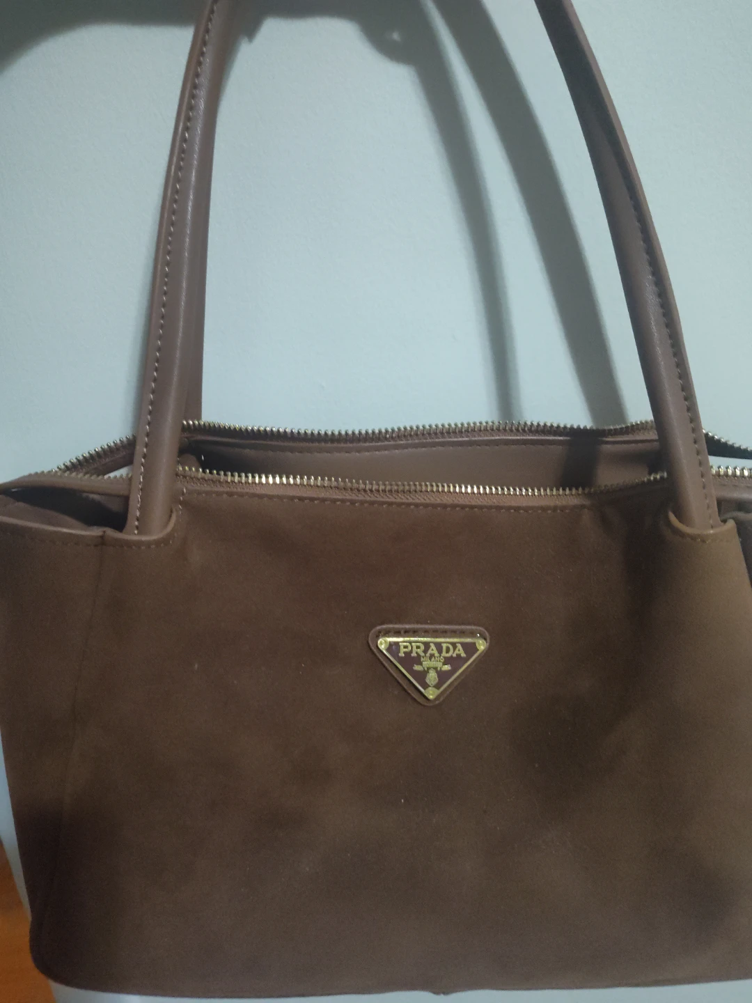 Brown Suede Prada Shoulder Bag - photo 2