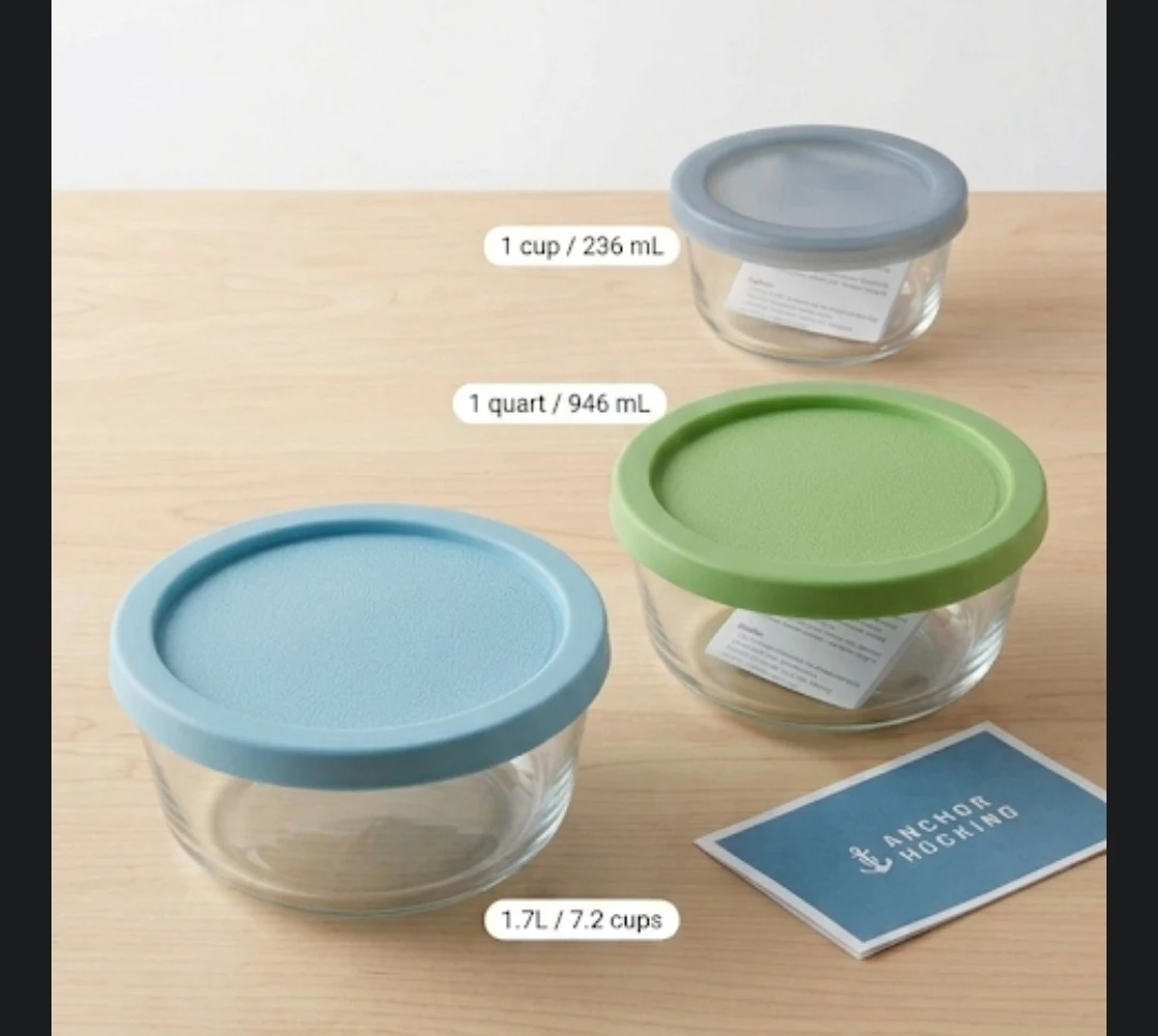 Anchor Hocking Glass Container 6 pack set