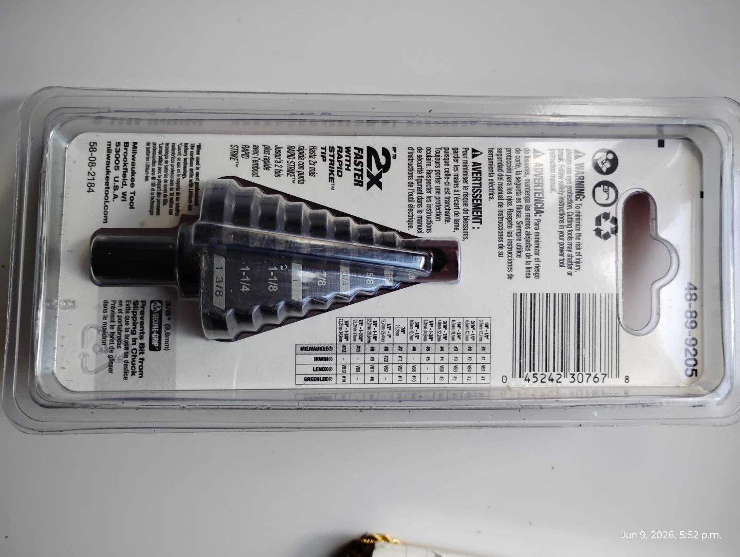 Milwaukee #5 Step Drill Bit - photo 2