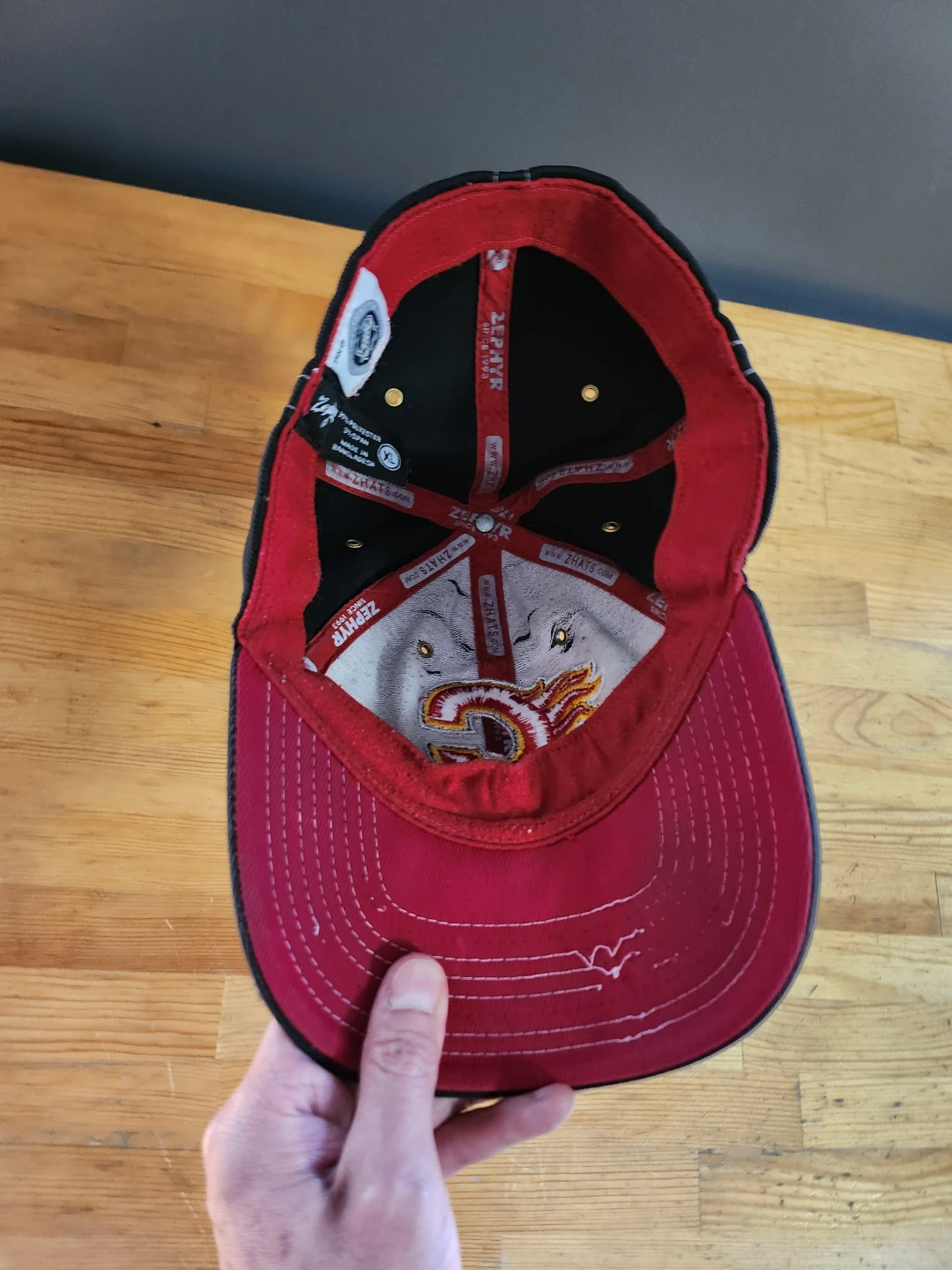 Vintage Calgary Flames Zephyr Y2K Splatter Cap- (Size XL) - photo 2