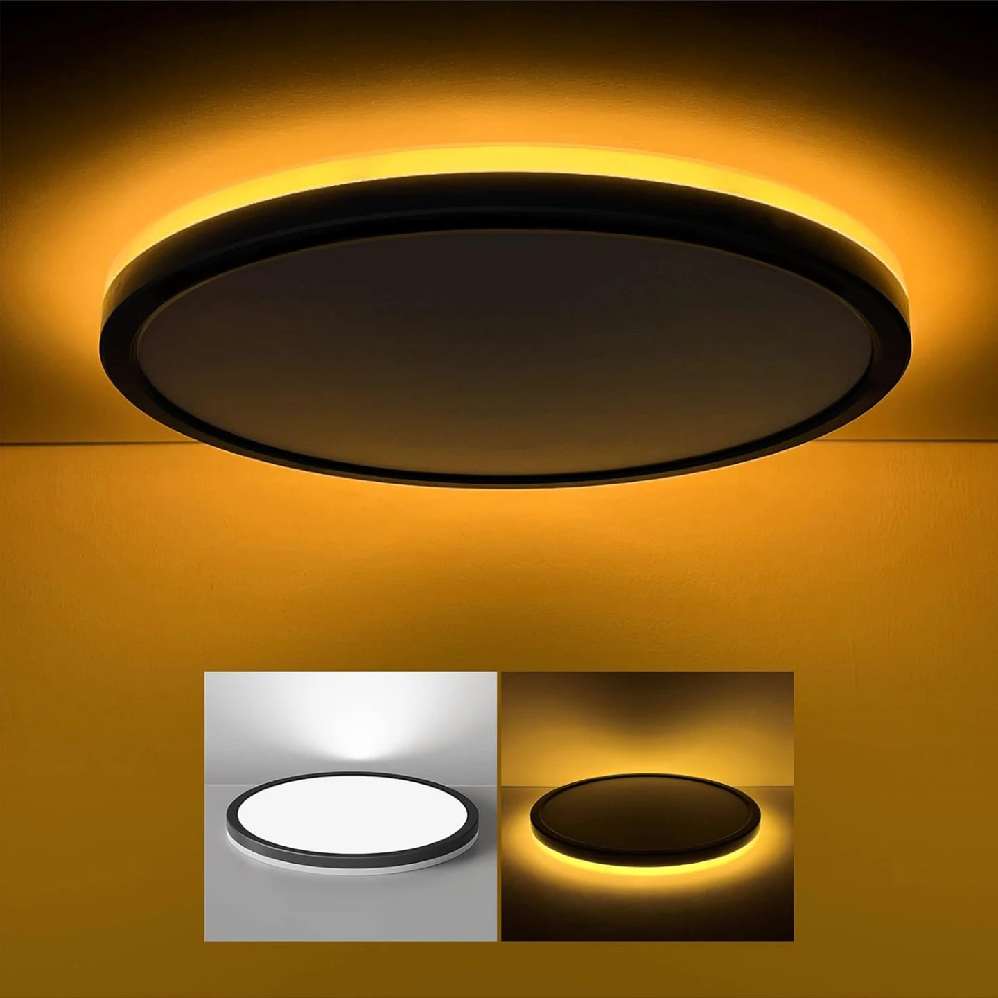 Modern Flush Mount Ceiling Light with Night Light Function