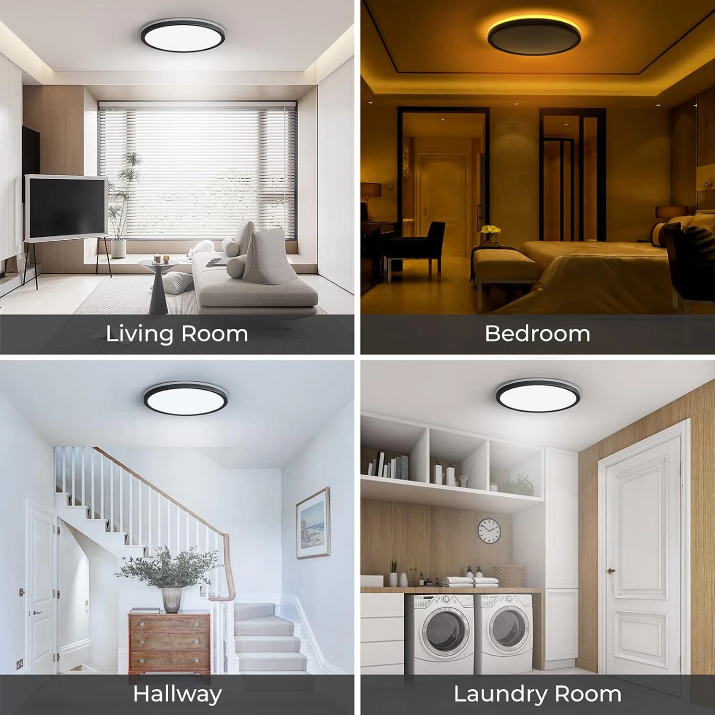 Modern Flush Mount Ceiling Light with Night Light Function - photo 5