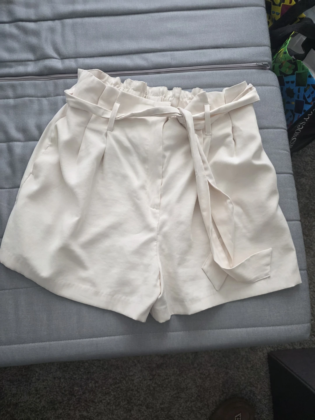 Dynamite Paperbag Waist Shorts - Cream