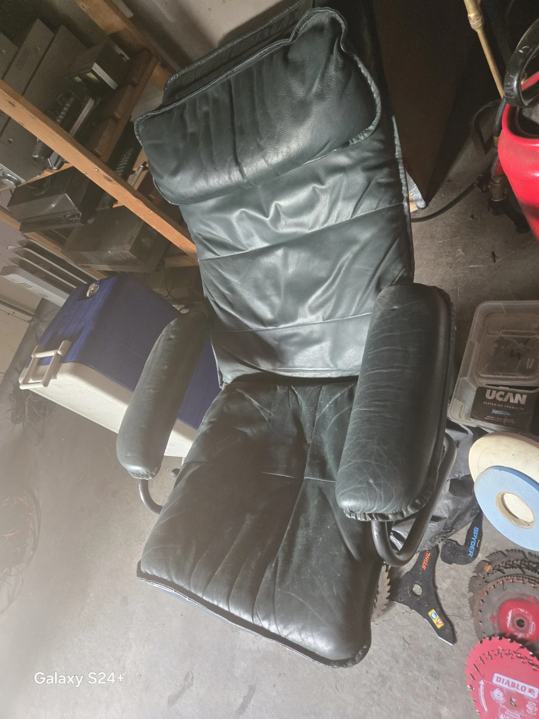 Green Leather Recliner Chair - photo 5