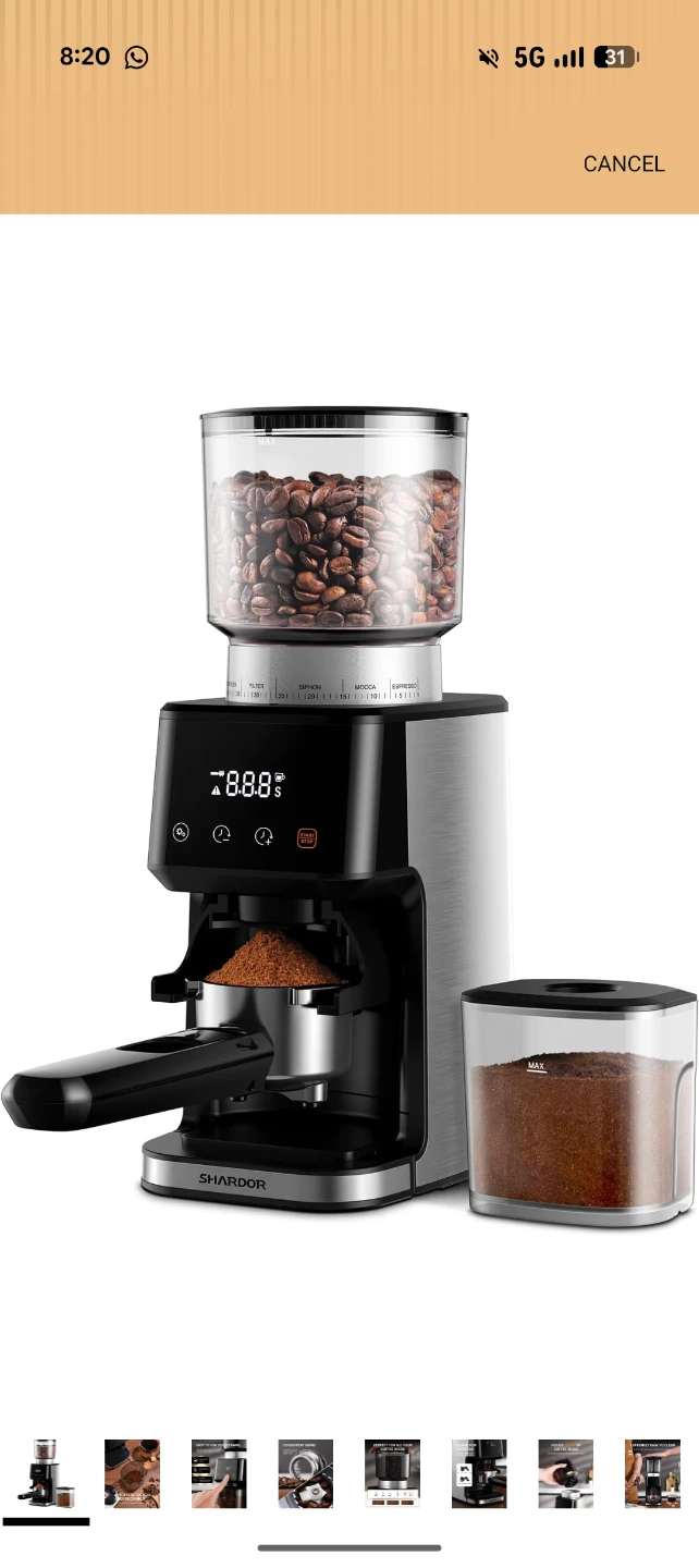 SHARDOR Conical Burr Coffee Grinder with 51 Grind Settings