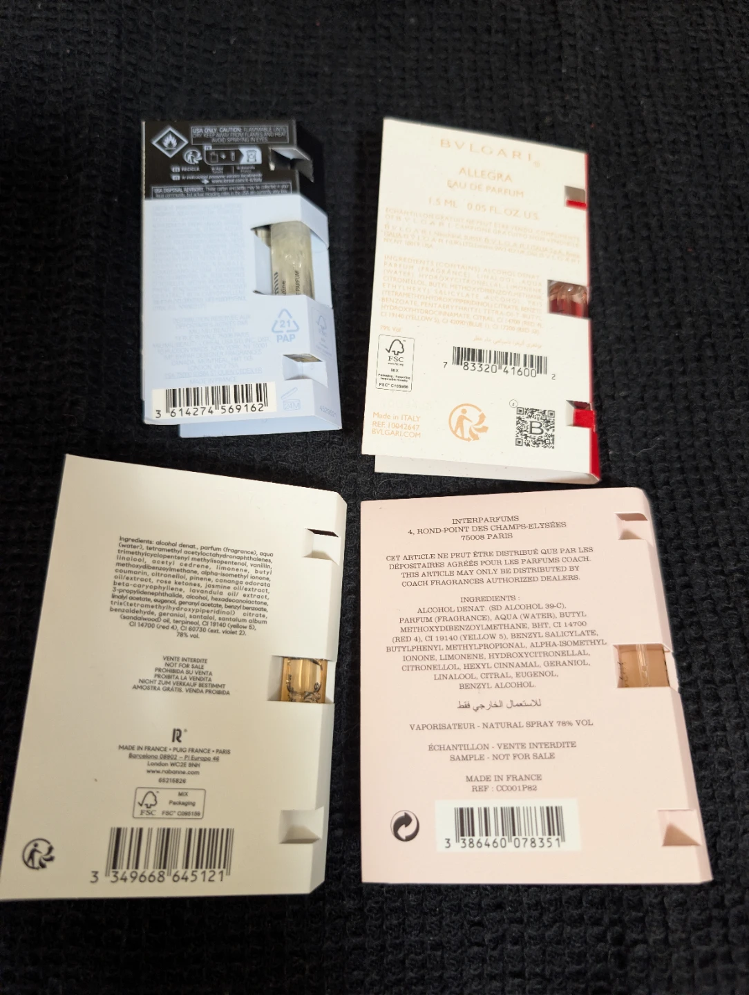 Sample perfume set - Miu Miu, Bvlgari, Rabanne, Coach - photo 2