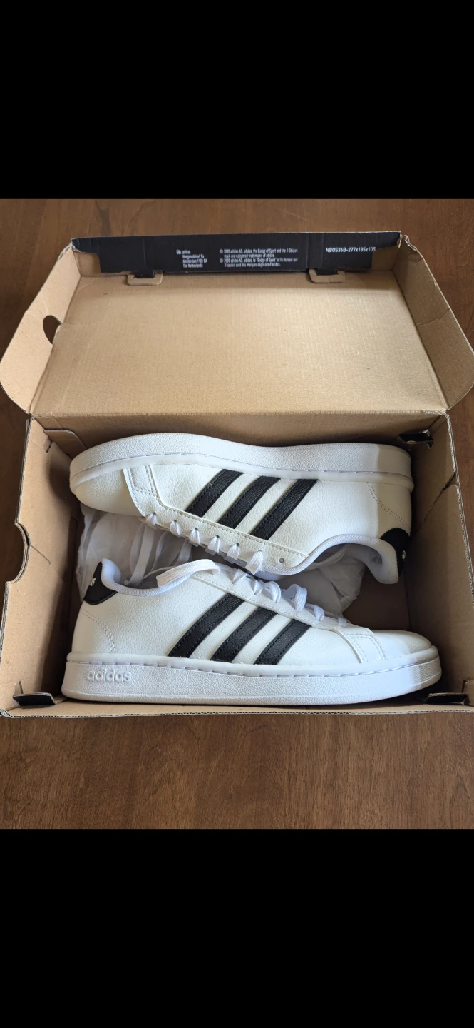 Adidas women's Grand Court Shoes - White/Black. 6.5. Brand new.
