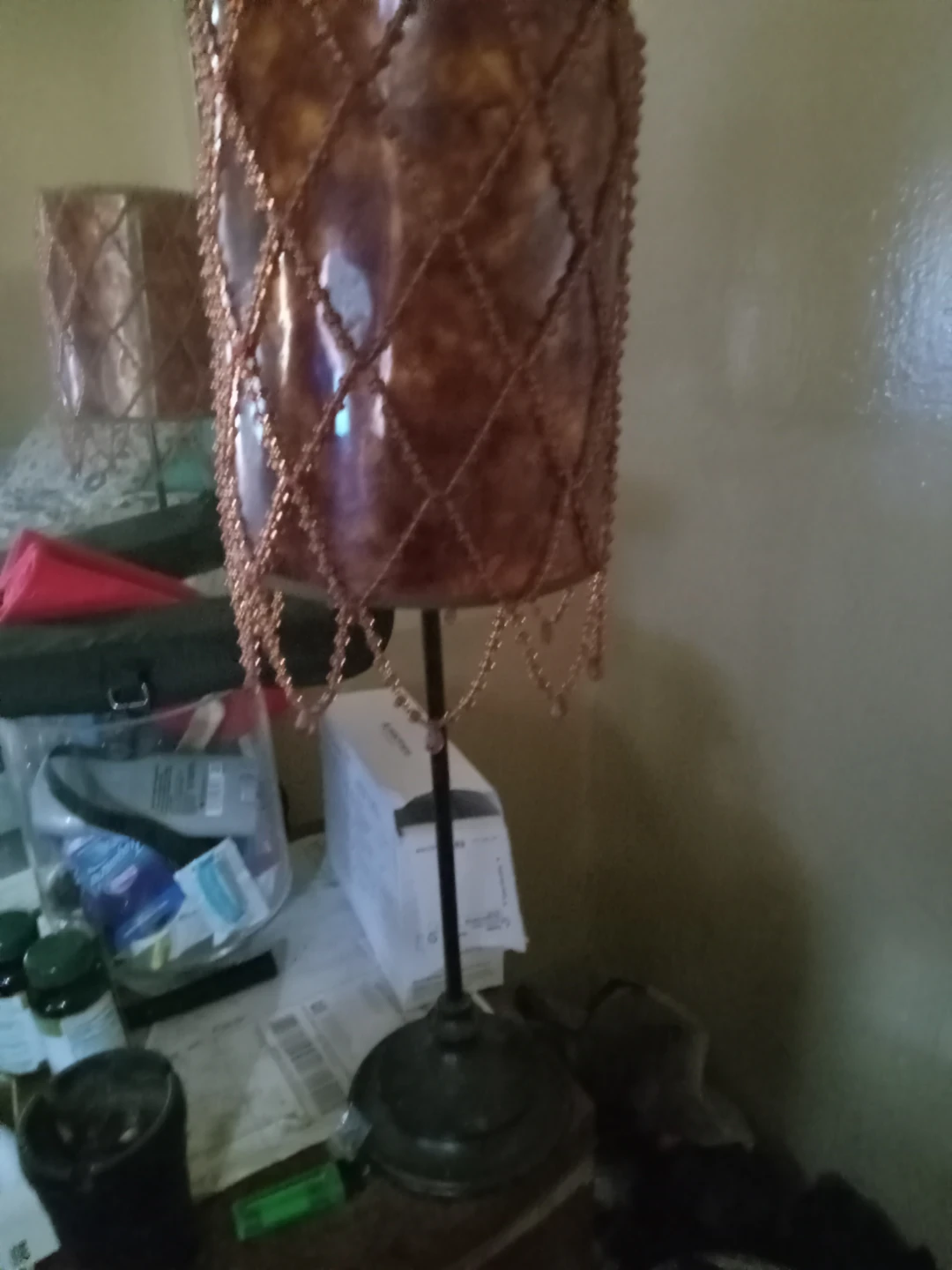 Decorative Table Lamp with Beaded Shade - photo 2