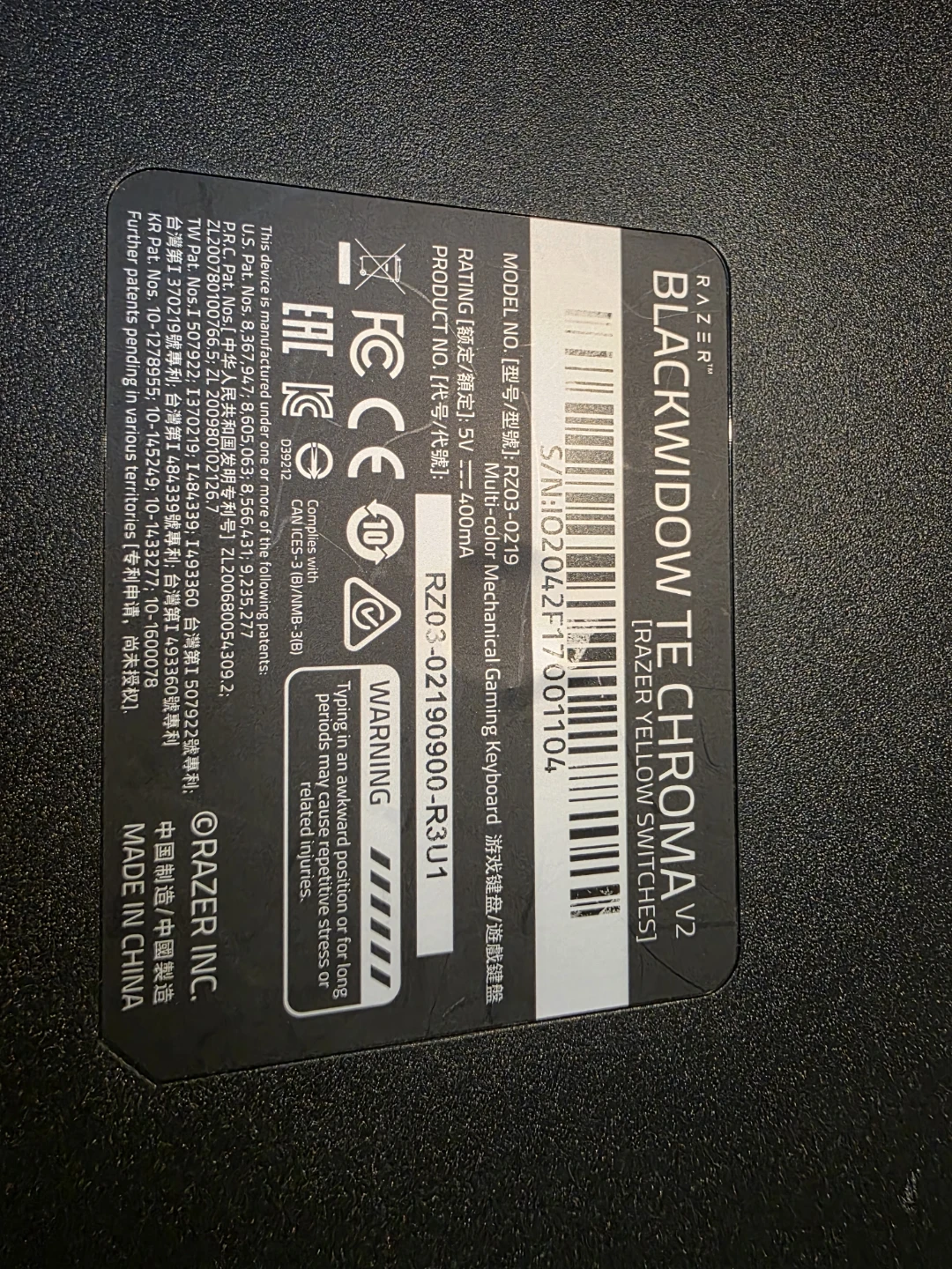 Razer Blackwidow TE Chroma V2 Mechanical Gaming Keyboard $60 - photo 3