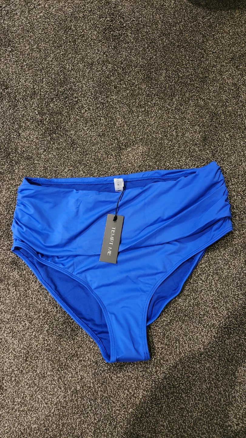 Tempt Me Blue High-Waisted Bikini Bottoms