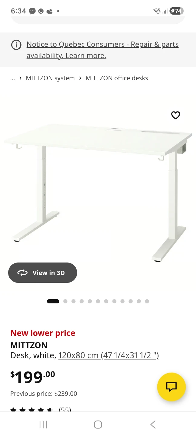 Ikea Study Desk and Costco study Chair