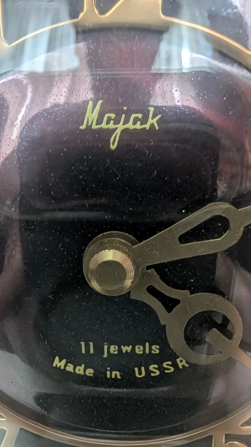 Majak Crystal Mantel Clock - Made in USSR - photo 3