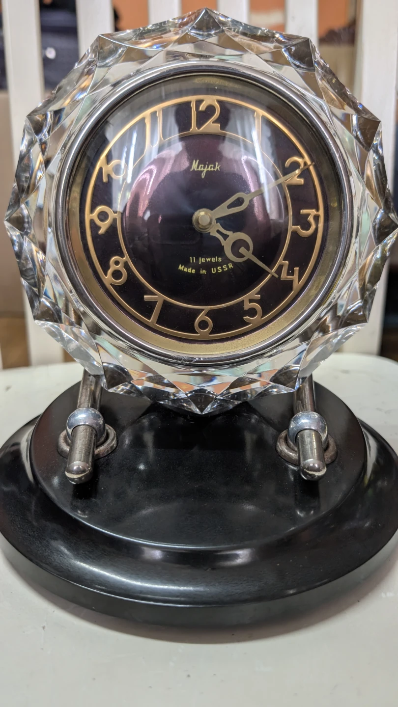 Majak Crystal Mantel Clock - Made in USSR - photo 5