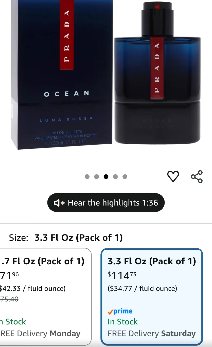 Prada Luna Rossa Ocean Eau de Toilette for Men 3.3 Fl Oz - photo 5