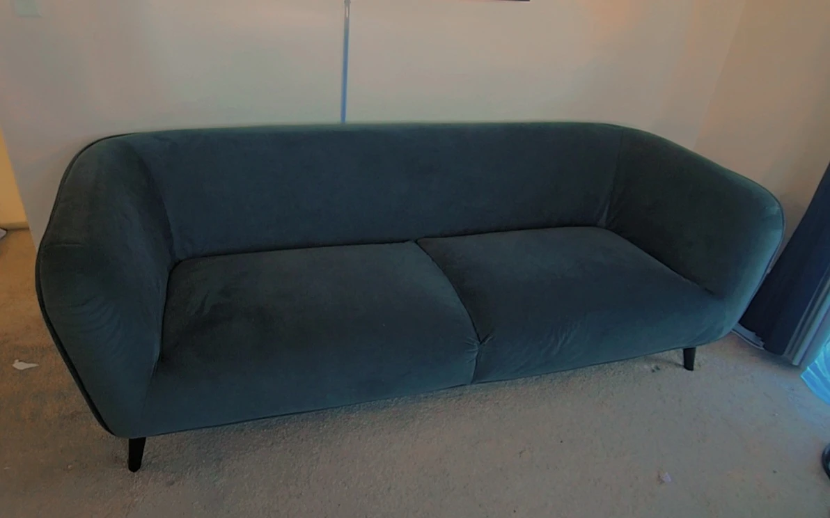 Teal Velvet Sofa