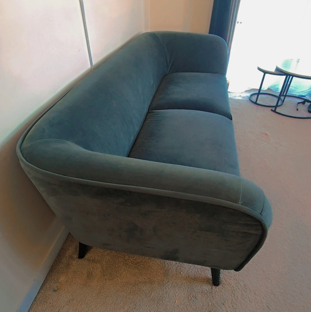 Teal Velvet Sofa - photo 2