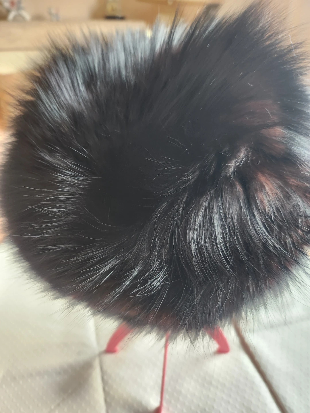 Real Black Fox Fur  Hat - photo 3