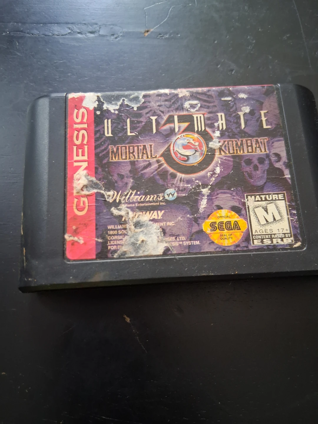 Ultimate Mortal Kombat 3 Sega Genesis Game Cartridge