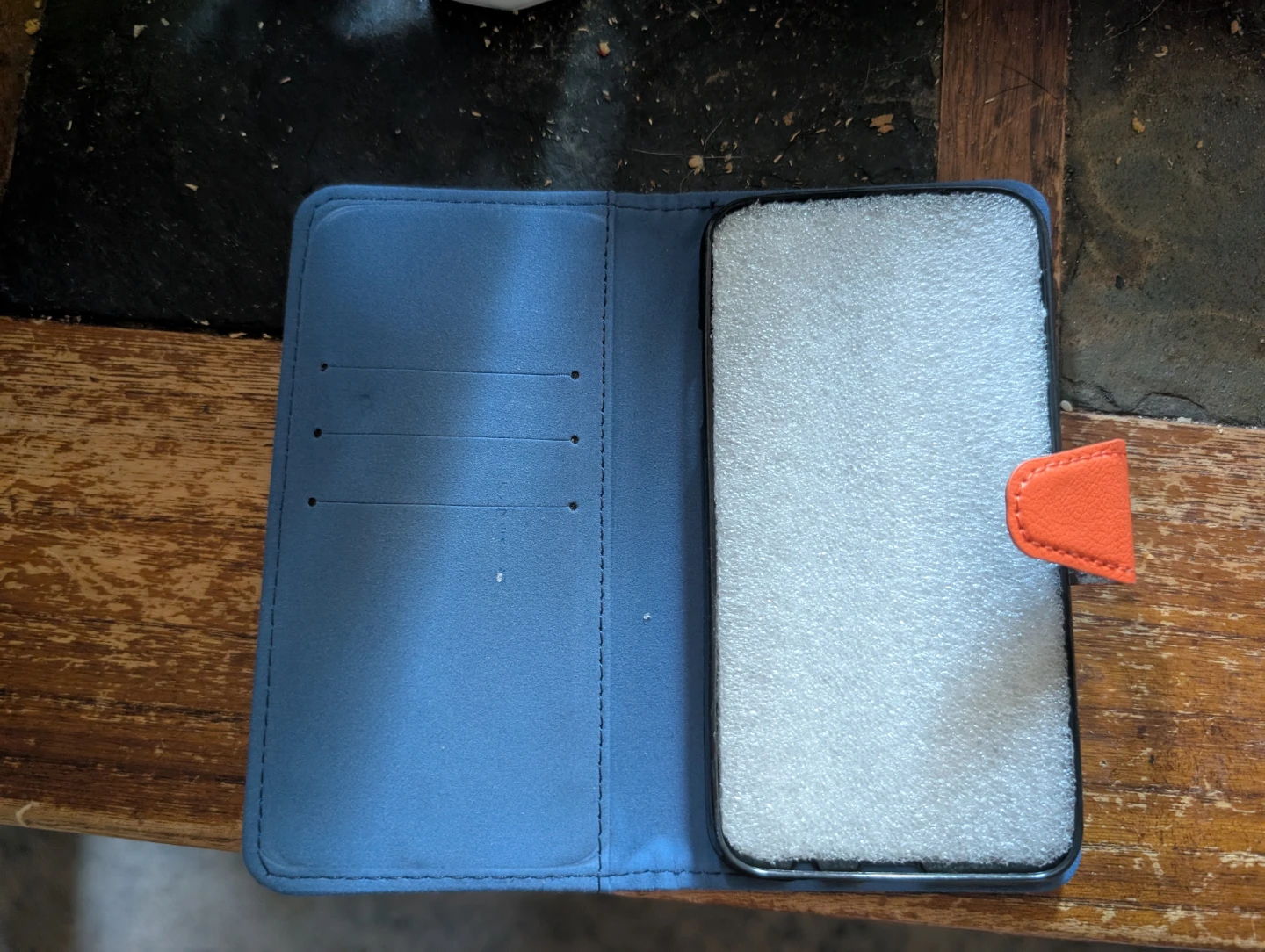 Blue Wallet Phone Case with Card Slots