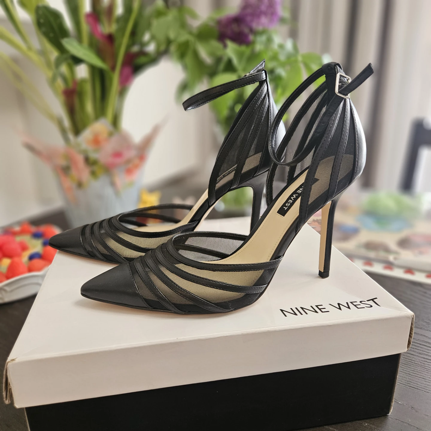 Nine West Black Mesh Heels - Size 8 - photo 3