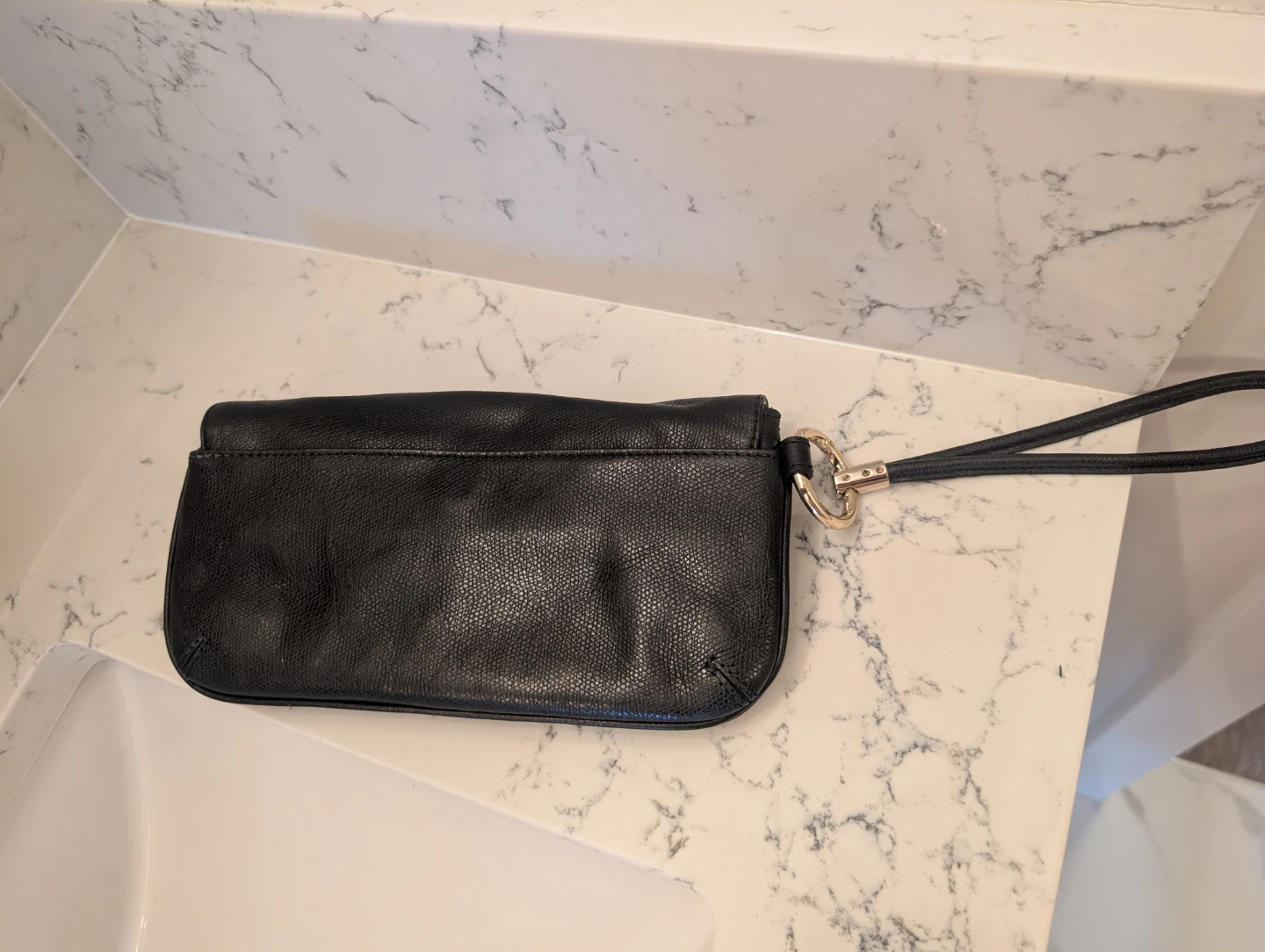 Black Leather Clutch Wristlet - photo 3