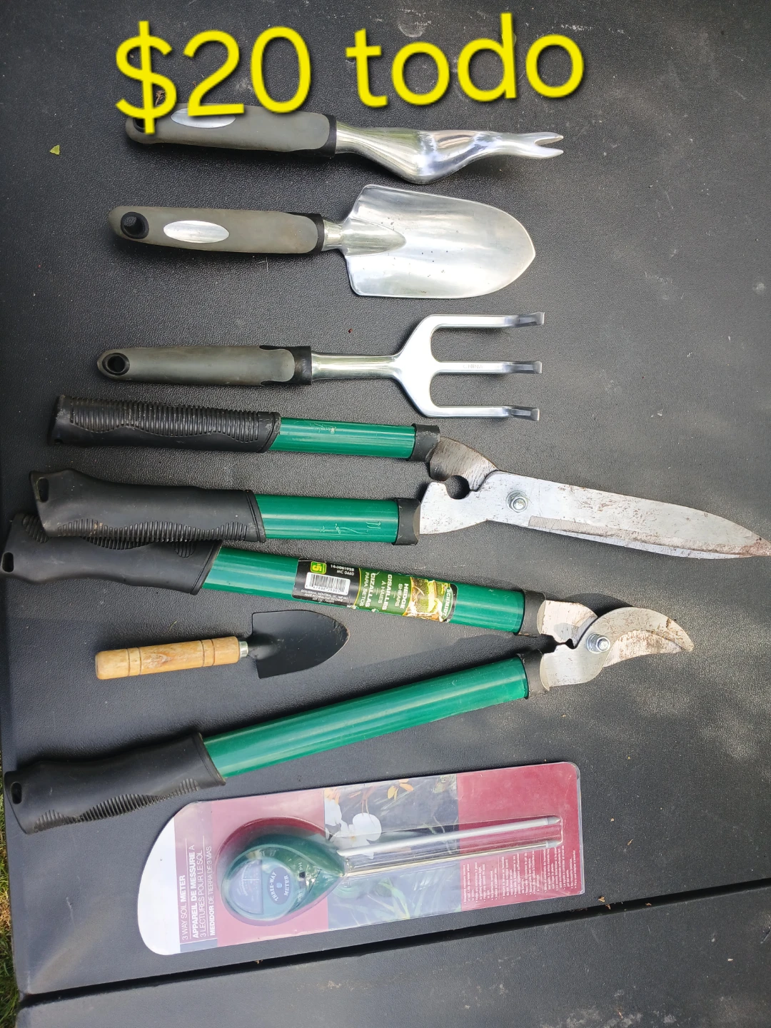 Gardening Tool Set with Soil Meter