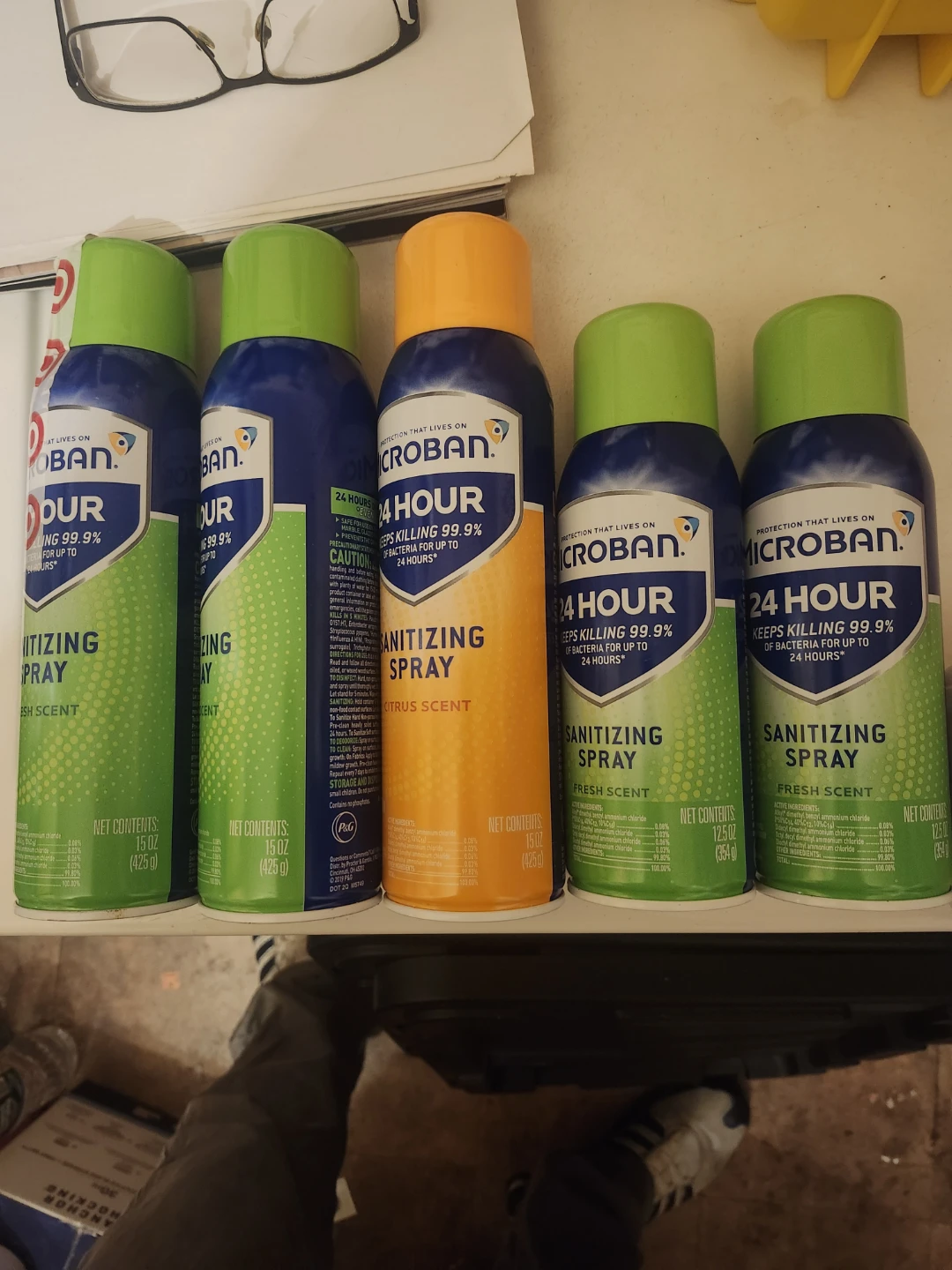 Microban 24 Hour Sanitizing Spray (5 Cans)
