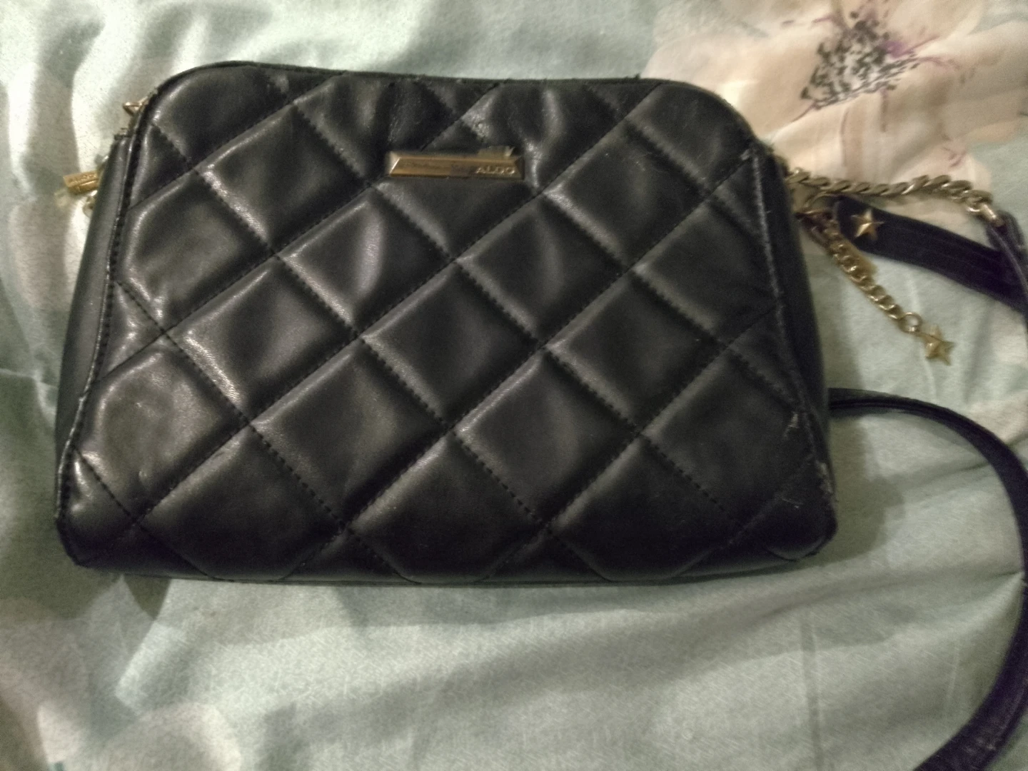 Black Quilted Crossbody Bag ⚽