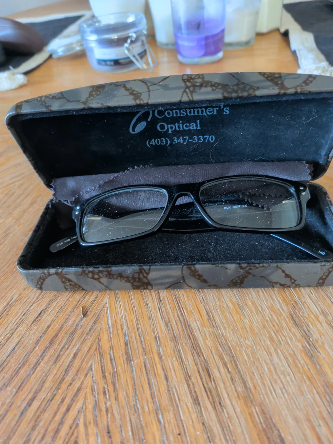 Consumer's Optical Black Eyeglasses with Case