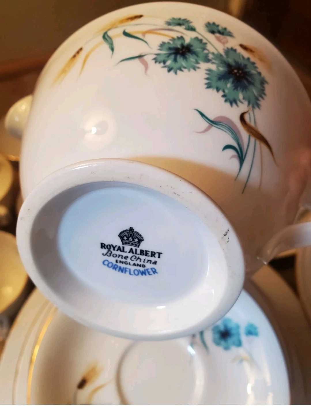 Vintage 1950s Royal Albert Bone China Set - Cornflower Pattern - photo 5