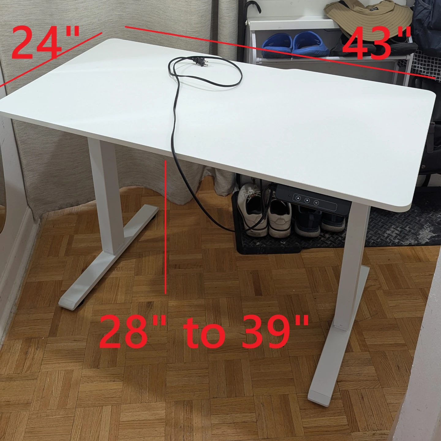 43x24" Sit Stand Desk Table Height Adjustable Electric Standing